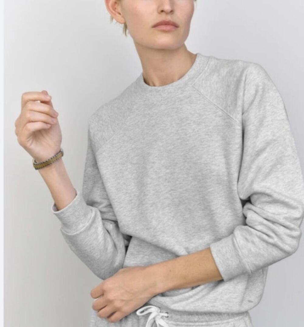 AYR The BFF Sweatshirt L Heather Gray 100% Cotton French Terry Crewneck